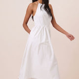 Nobody's Child White Halterneck Amber Midi Dress