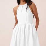 Nobody's Child White Halterneck Amber Midi Dress