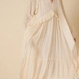 Nobody's Child White Ruffle Bohana Midi Dress