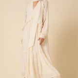 Nobody's Child White Ruffle Bohana Midi Dress