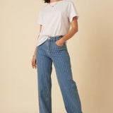 Nobody's Child Wide Leg Jean Pinstripe