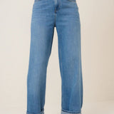 Nobody's Child Wide Leg Jean Turn Up Blue