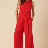 Nobody's Child Wide Leg Pallazzo Trouser - Sand Linen