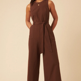 Nobody's Child Brown Adeline Jumpsuit