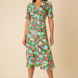 Nobody's Child Alexa Midi Dress Lily Floral Green