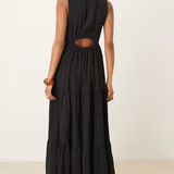 Nobody's Child Black Astrid Midi Dress Plain