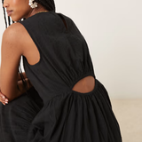 Nobody's Child Black Astrid Midi Dress Plain