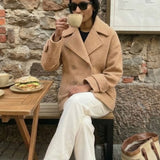 Nobody's Child Beige Double Breasted Borg Coat