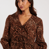 Nobody's Child Bernadetta Top In Leopard Print Cord