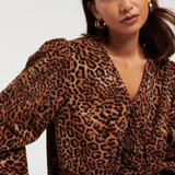 Nobody's Child Bernadetta Top In Leopard Print Cord