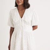 Nobody's Child Birdie Broderie S/S Mini Dress Plain