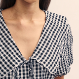 Nobody's Child Gingham Birdie Short Sleeve Blouse