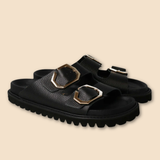 Nobody's Child Black Genuins Galia Sandals