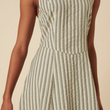Nobody's Child Cedar Midi Dress Seersucker Green Stripe