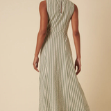 Nobody's Child Cedar Midi Dress Seersucker Green Stripe