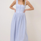 Nobody's Child Cora Midi Dress Blue Stripe Commitment