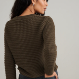 Nobody's Child Khaki Crew Neck Chunky Cardigan