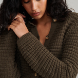 Nobody's Child Khaki Crew Neck Chunky Cardigan