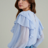 Nobody's Child Blue Finola Ruffle Blouse
