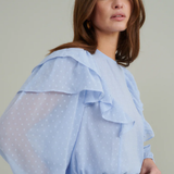 Nobody's Child Blue Finola Ruffle Blouse