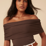 Nobody's Child Off Shoulder Ruched Top