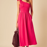 Nobody's Child One Shoulder Shirred Dress