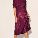 Nobody's Child Plum Satin Jacquard Moira Midaxi Dress