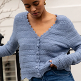 Nobody's Child Pointelle Stitch V Neck Cardigan