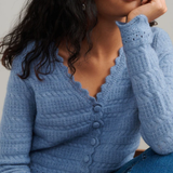 Nobody's Child Pointelle Stitch V Neck Cardigan