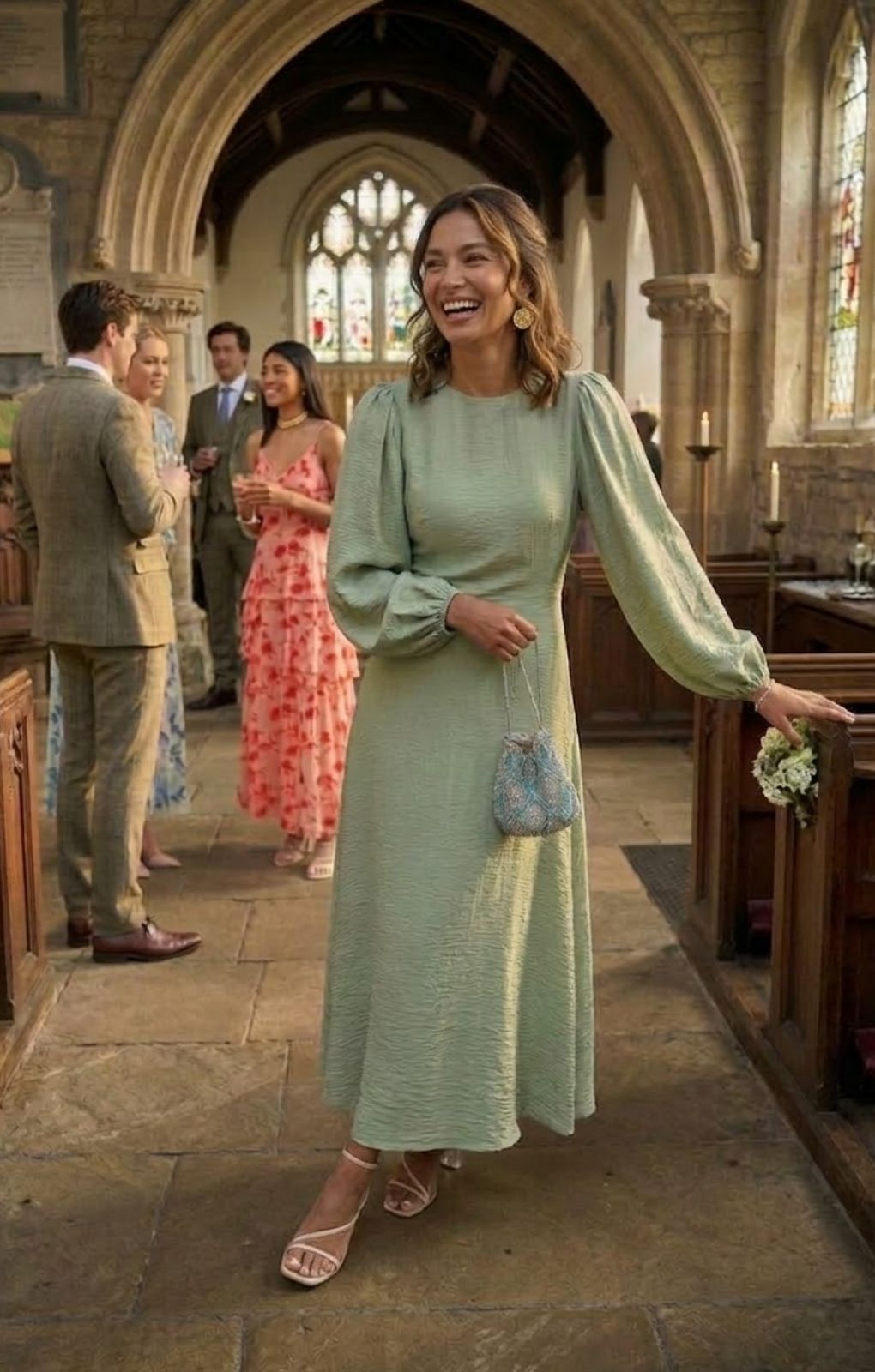Rent Nobody's Child Sage Green Linen-blend Balloon Sleeve Zola Midaxi Dress | Hirestreet Rent Nobody's Child Sage Green Linen-blend Balloon Sleeve Zola Midaxi Dress | Hirestreet