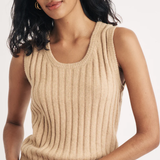 Nobody's Child Beige Scoop Neck Rib Vest
