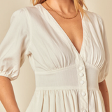Nobody's Child White SS Starlight Mini Dress Plain