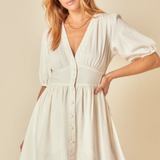 Nobody's Child White SS Starlight Mini Dress Plain