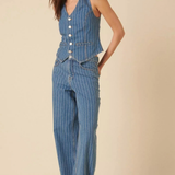 Nobody's Child Striped Denim Stockwell Waistcoat