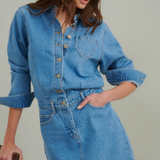Nobody's Child Denim Galveston Mini Shirt Dress Plain