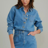 Nobody's Child Denim Galveston Mini Shirt Dress Plain