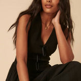 Nobody's Child Bow Front Luisa Midi Dress in Black