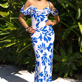 Seven Wonders Nuovo White & Blue Maxi Dress