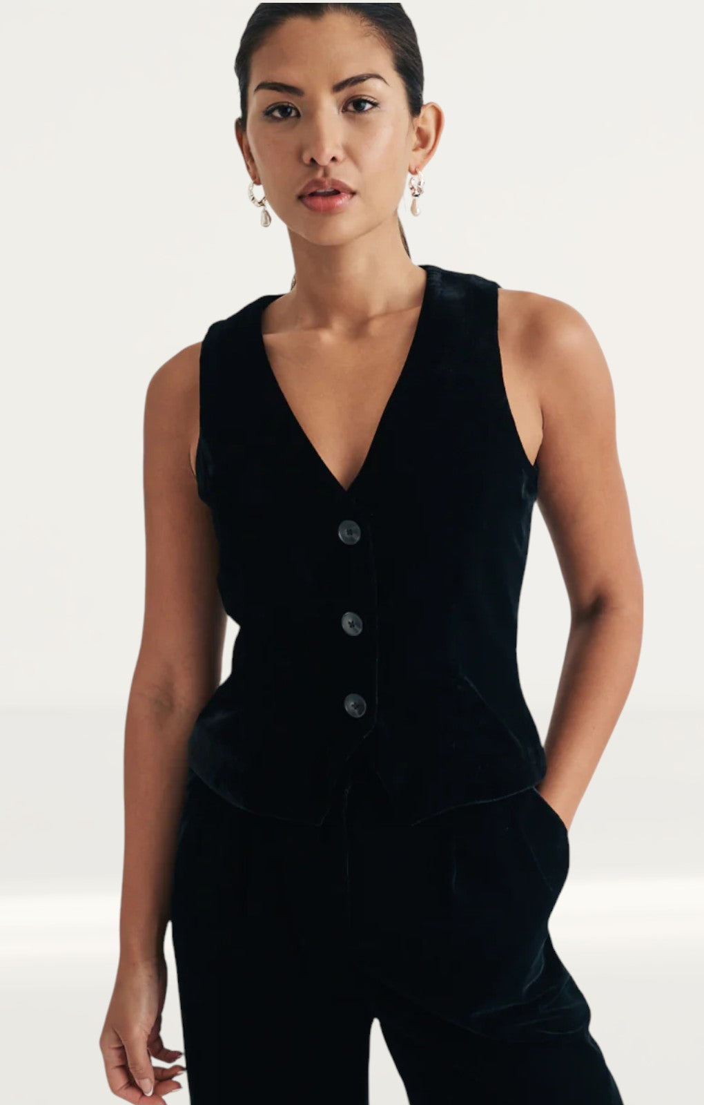 Nobody's Child Black Velvet Waistcoat
