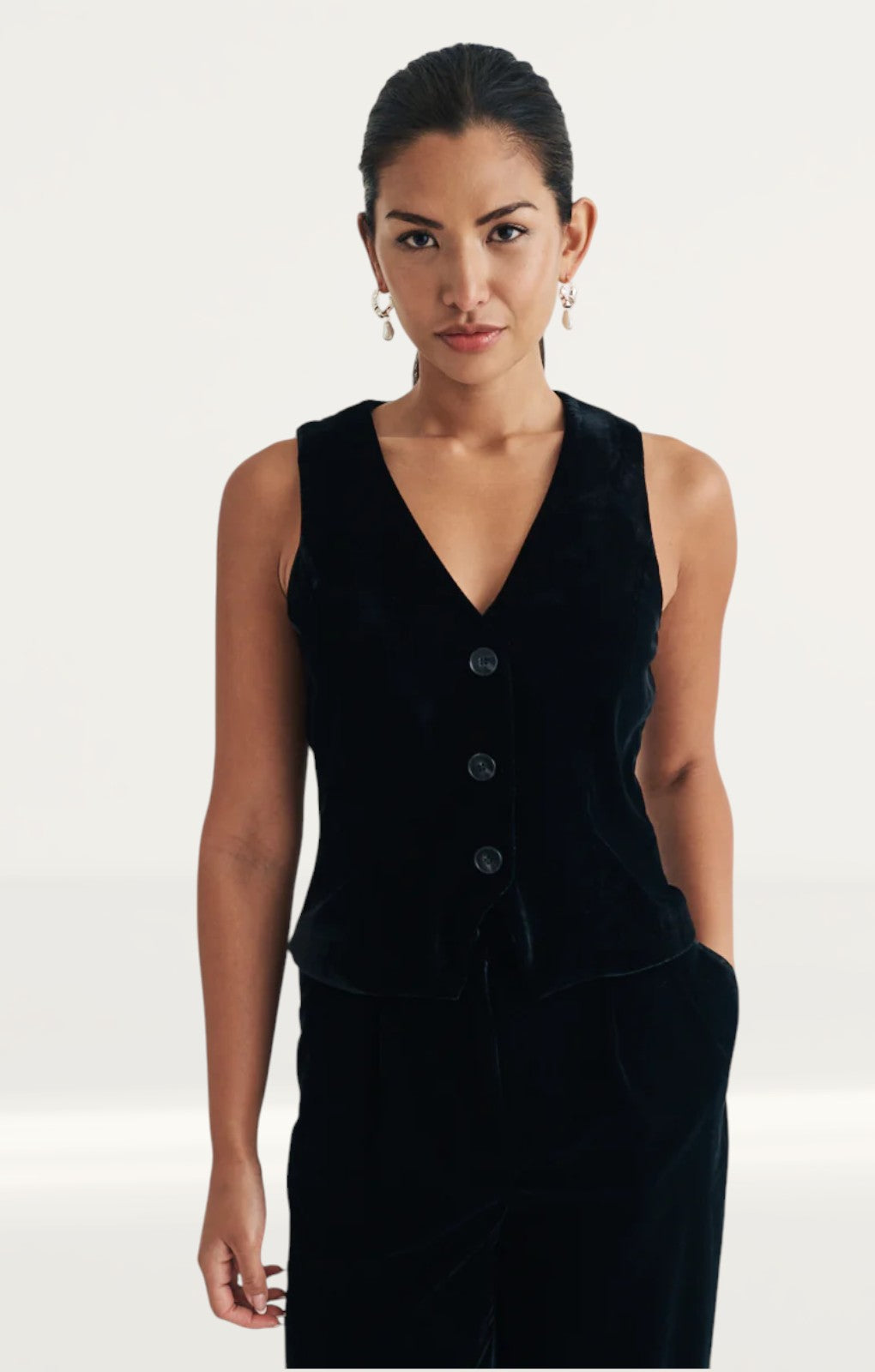Nobody's Child Black Velvet Waistcoat