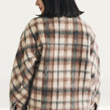 Nobody's Child Brown Check Wool Blend Shirt Jacket
