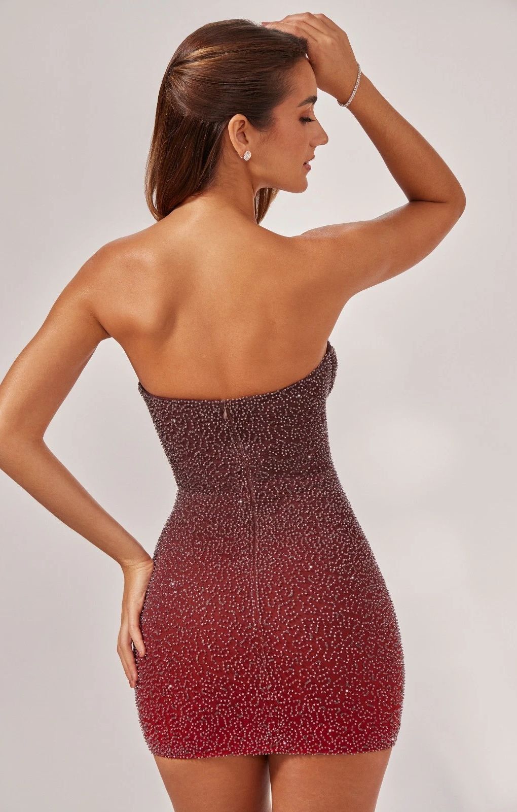 oh polly red embellished mini dress OH POLLY INES DRESS, Embellished Corset Mini Dress in