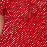 Oh Polly Dulce Embellished Strapless Ruffle Maxi Dress in Fire Red