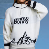 Oh Polly Oversized Half Zip Chunky Knit Jumper in White