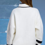Oh Polly Oversized Half Zip Chunky Knit Jumper in White