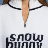 Oh Polly Oversized Half Zip Chunky Knit Jumper in White