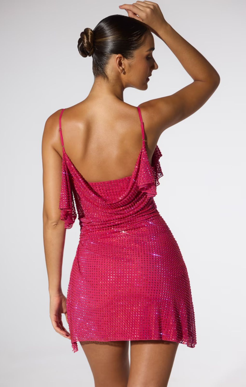 oh polly pink pearl dress Bandeau Draped Maxi Dress In Blossom Pink XXS Oh Polly side fastening adds convenience Oh Polly Pearl Dress