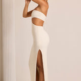 Oh Polly Provence Embellished Cut Out Maxi Dress in White