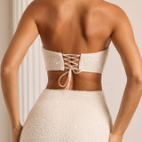 Oh Polly Provence Embellished Cut Out Maxi Dress in White