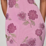 Oh Polly Gyda Embellished Halterneck Maxi Dress in Soft Pink
